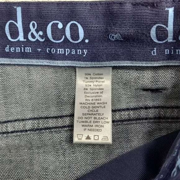 D & Co Womens Denim Jeans 12 Stretch Bootcut Medium Wash Outdoor Casual - Picture 8 of 16